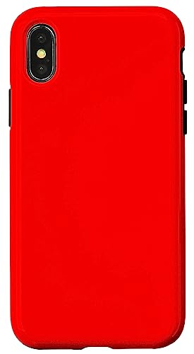 Hülle für iPhone X/XS Einfache leuchtend rote Farbe von Cute Girly Colors Minimal Designs