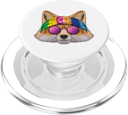 Hippie Fuchs Liebe Friedenszeichen 70er Jahre Hippie PopSockets PopGrip für MagSafe von Cute Hippie Animals