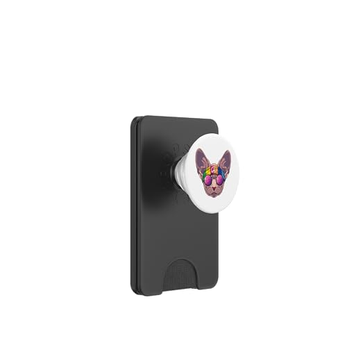 Hippie Sphynx Liebe Friedenszeichen 70er Jahre Hippie Katze PopSockets PopWallet für MagSafe von Cute Hippie Animals