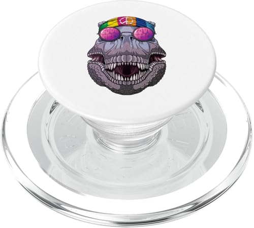 Hippie T Rex Love Peace Zeichen 70er Jahre Hippie PopSockets PopGrip für MagSafe von Cute Hippie Animals