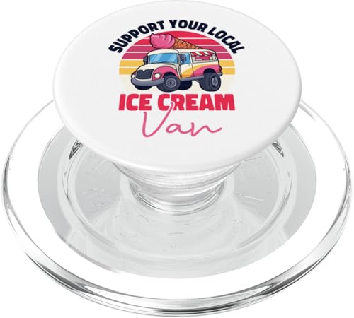 Eiscreme Eiscreme Van Truck Kegel Retro Support Your Local PopSockets PopGrip für MagSafe von Cute Ice Cream Lover Boy Girl HS0