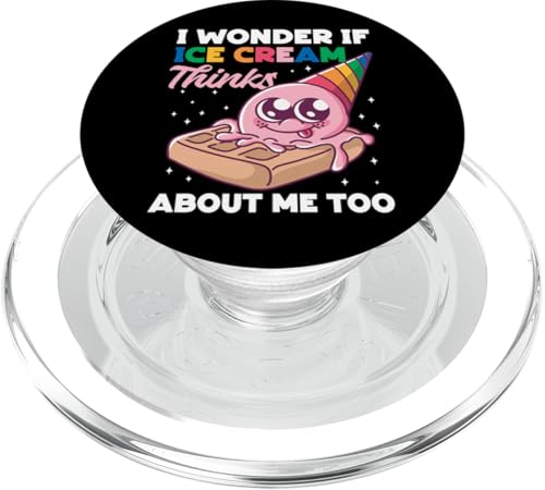 Eistüte I Wonder If Ice Cream Thinks About Me Too PopSockets PopGrip für MagSafe von Cute Ice Cream Lover Boy Girl HS0