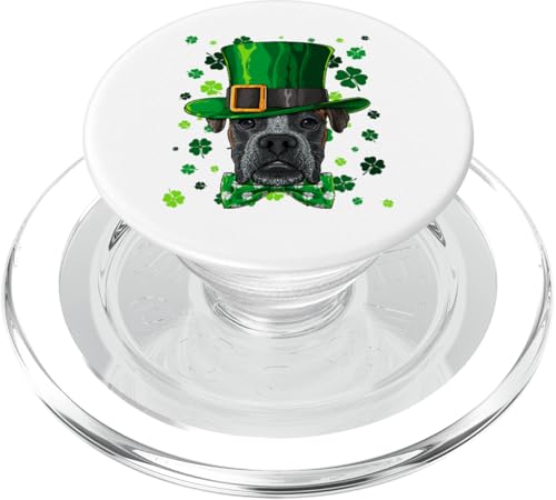 Boxer St Patricks Day Hund Kobolhut Kleeblatt PopSockets PopGrip für MagSafe von Cute Irish Animals