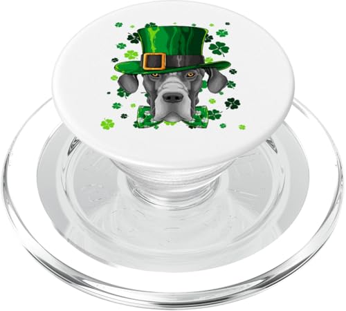 Great Dane St Patricks Day Hund Kobolhut Kleeblatt PopSockets PopGrip für MagSafe von Cute Irish Animals