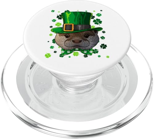 Otter St Patricks Day Tierkochtopf Kleeblatt PopSockets PopGrip für MagSafe von Cute Irish Animals