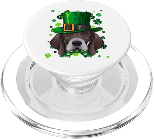 Pointer St Patricks Day Hund Kobolhut Kleeblatt PopSockets PopGrip für MagSafe von Cute Irish Animals