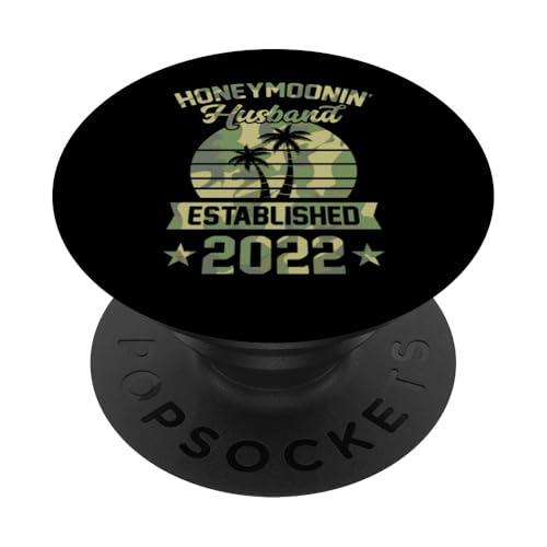 Flitterwochen-Ehemann gegründet 2022 Flitterwochen-Ehemann PopSockets mit austauschbarem PopGrip von Cute Just Married Quotes Accessories for Couples