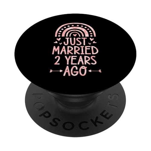 Gerade verheiratet vor 2 Jahren Geburtstag eines schwulen Paares Rainbow PopSockets mit austauschbarem PopGrip von Cute Just Married Quotes Accessories for Couples