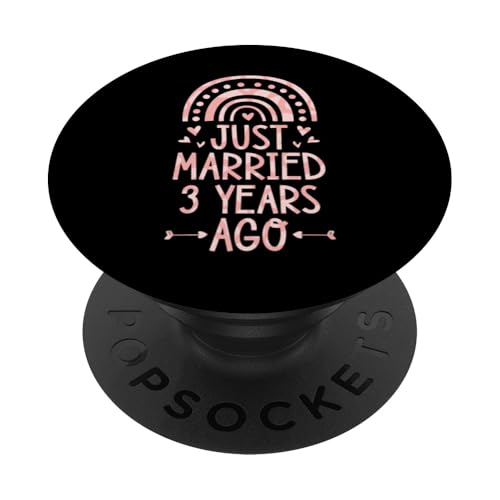 Gerade verheiratet vor 3 Jahren Jubiläum Homosexuelles Paar Rainbow PopSockets mit austauschbarem PopGrip von Cute Just Married Quotes Accessories for Couples