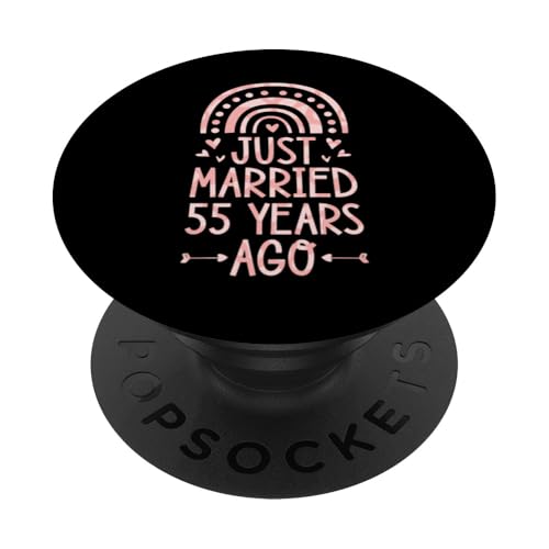 Gerade verheiratet vor 55 Jahren Geburtstag eines schwulen Paares Rainbow PopSockets mit austauschbarem PopGrip von Cute Just Married Quotes Accessories for Couples