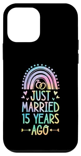 Hülle für iPhone 12 mini Passender Hochzeitstag Just Married vor 15 Jahren von Cute Just Married Quotes Accessories for Couples