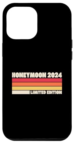 Hülle für iPhone 15 Pro Max Flitterwochen 2024 Limited Edition Distressed Retro 80er Jahre Stil von Cute Just Married Quotes Accessories for Couples