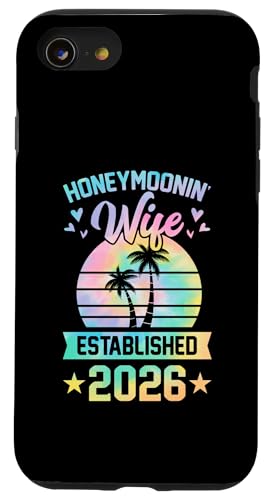 Hülle für iPhone SE (2020) / 7 / 8 Retro-Stil Flitterwochen Ehefrau gegründet 2026 Flitterwochen Ehefrau von Cute Just Married Quotes Accessories for Couples