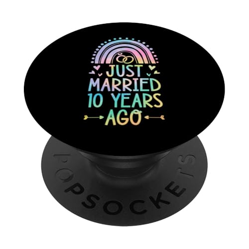 Passender Hochzeitstag Just Married vor 10 Jahren PopSockets mit austauschbarem PopGrip von Cute Just Married Quotes Accessories for Couples