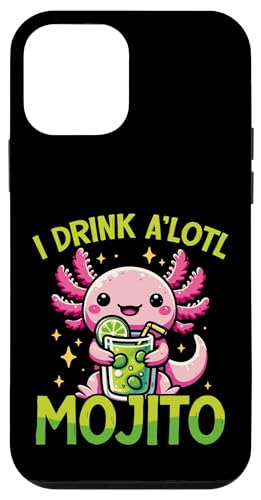 Hülle für iPhone 12 mini Ich trinke A'lotl Mojito Funny Axolotl Kawaii von Cute Kawaii Axolotl Drinking