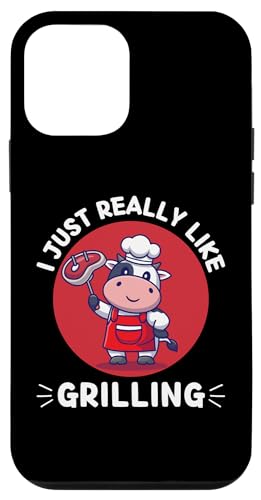 Hülle für iPhone 12 mini Kawaii Cute Cow Ich grille einfach gerne Kawaii Aesthetic von Cute Kawaii Cow I Just Really Like Grilling