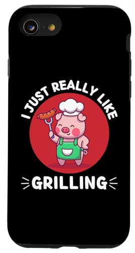 Hülle für iPhone SE (2020) / 7 / 8 Kawaii Cute Pig Ich grille einfach gerne Kawaii Aesthetic von Cute Kawaii Pig I Just Really Like Grilling