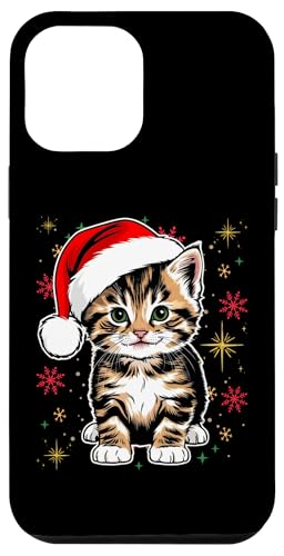 Hülle für iPhone 12 Pro Max Süße Katze Frohe Weihnachten Nikolausmütze Katzenliebhaber Katze Mama Papa von Cute Kitten Lover Christmas Theme Clothing Co.