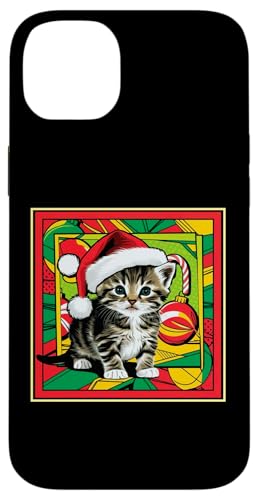 Hülle für iPhone 14 Plus Süße Katze Frohe Weihnachten Nikolausmütze Katzenliebhaber Katze Mama Papa von Cute Kitten Lover Christmas Theme Clothing Co.