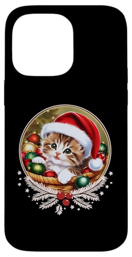 Hülle für iPhone 14 Pro Max Süße Katze Frohe Weihnachten Nikolausmütze Katzenliebhaber von Cute Kitten Lover Christmas Theme Clothing Co.