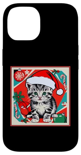 Hülle für iPhone 14 Süße Katze Frohe Weihnachten Nikolausmütze Katzenliebhaber Katze Mama Papa von Cute Kitten Lover Christmas Theme Clothing Co.