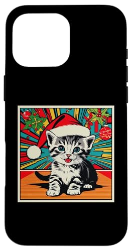 Hülle für iPhone 16 Pro Max Süße Katze Frohe Weihnachten Nikolausmütze Katzenliebhaber Katze Mama Papa von Cute Kitten Lover Christmas Theme Clothing Co.