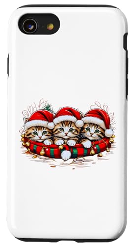 Hülle für iPhone SE (2020) / 7 / 8 Süße Kätzchen Merry Christmas Santa Hat Katzenliebhaber von Cute Kitten Lover Christmas Theme Clothing Co.