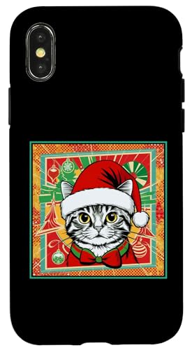 Hülle für iPhone X/XS Süße Katze Frohe Weihnachten Nikolausmütze Katzenliebhaber Katze Mama Papa von Cute Kitten Lover Christmas Theme Clothing Co.