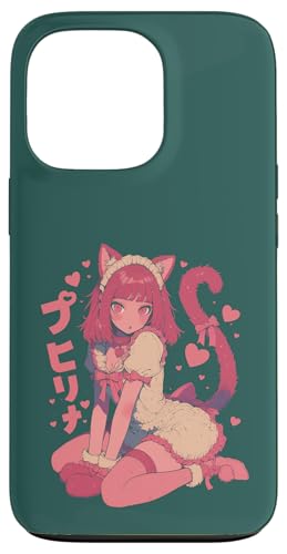 Hülle für iPhone 13 Pro Valentines Anime Katze Mädchen Manga Herzen Kawaii Cute Holiday von Cute Kitty Cat Anime Waiifu Valentines Day Heart