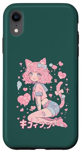 Hülle für iPhone XR Valentines Anime Katze Mädchen Manga Herzen Kawaii Cute Holiday von Cute Kitty Cat Anime Waiifu Valentines Day Heart