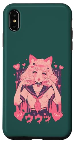 Hülle für iPhone XS Max Valentines Anime Katze Mädchen Manga Herzen Kawaii Cute Holiday von Cute Kitty Cat Anime Waiifu Valentines Day Heart