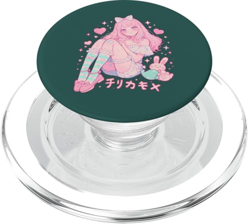 Valentines Anime Katze Mädchen Manga Herzen Kawaii Cute Holiday PopSockets PopGrip für MagSafe von Cute Kitty Cat Anime Waiifu Valentines Day Heart