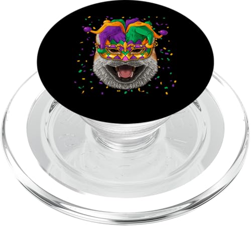 Leopard Mardi Gras Tier Gesicht Karneval Narren Festival PopSockets PopGrip für MagSafe von Cute Mardi Gras Animals