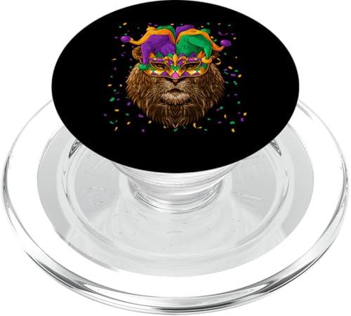 Löwe Mardi Gras Tier Gesicht Karneval Narren Festival PopSockets PopGrip für MagSafe von Cute Mardi Gras Animals