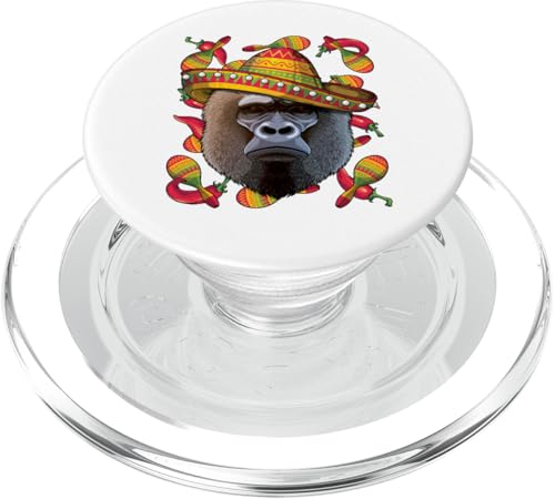 Cinco de Mayo Gorilla Sombrero Mexikanische Fiesta-Partei PopSockets PopGrip für MagSafe von Cute Mexican Animals