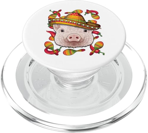 Cinco de Mayo Pig Sombrero Mexikanisches Schwein Fiesta Party PopSockets PopGrip für MagSafe von Cute Mexican Animals