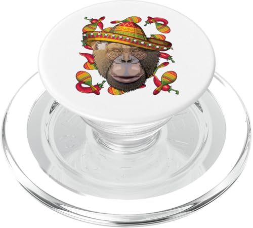 Cinco de Mayo Schimpanse Sombrero Mexican Fiesta Party PopSockets PopGrip für MagSafe von Cute Mexican Animals