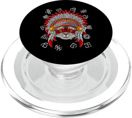 Indianer-Katze, Indianer-Katze PopSockets PopGrip für MagSafe von Cute Native American Animals