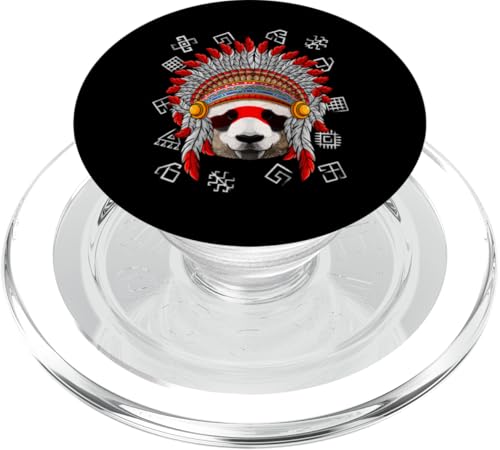 Indianer-Kopfschmuck Indianerin Panda PopSockets PopGrip für MagSafe von Cute Native American Animals