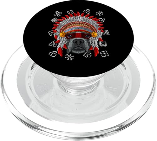 Indianer-Kopfschmuck für Hunde, Indianer-Stil PopSockets PopGrip für MagSafe von Cute Native American Animals