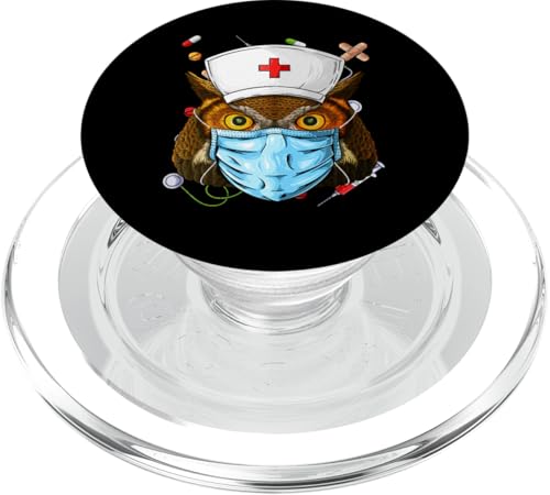 Eulen-Krankenschwester RN Funny ER Nursing School Graduation PopSockets PopGrip für MagSafe von Cute Nurse Animals