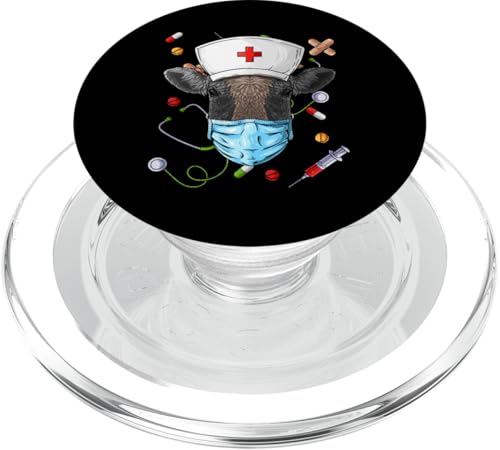 Kuh Krankenschwester RN Funny ER Nursing School Graduation PopSockets PopGrip für MagSafe von Cute Nurse Animals