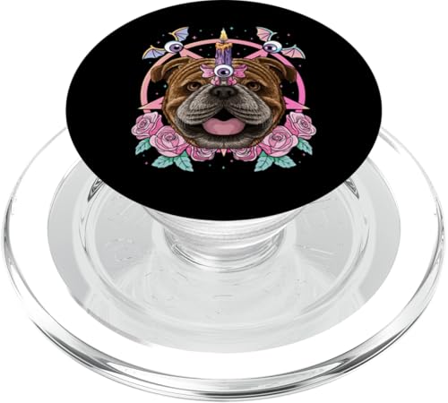 Pastell Goth Bulldog Pagan Dog Creepy Menhera Bulldog PopSockets PopGrip für MagSafe von Cute Pastel Goth Animals