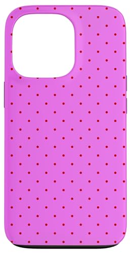 Hülle für iPhone 13 Pro Boho Tiny Polka Dot Rockabilly Cute Pink/Rot, Polkadot von Cute Polka Dot Designs