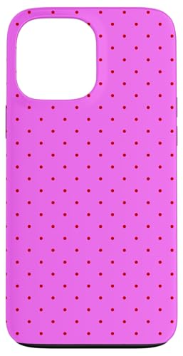 Hülle für iPhone 13 Pro Max Boho Tiny Polka Dot Rockabilly Cute Pink/Rot, Polkadot von Cute Polka Dot Designs