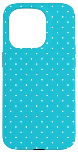 Hülle für iPhone 15 Pro Boho Tiny Polka Dot Rockabilly, niedlicher blauer Polkadot von Cute Polka Dot Designs