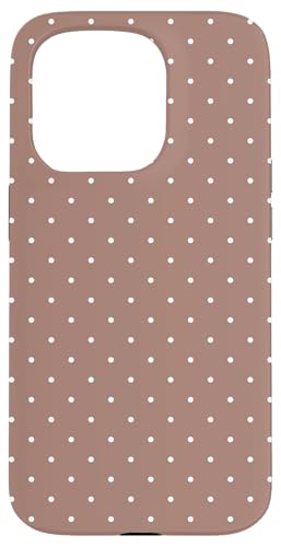 Hülle für iPhone 15 Pro Boho Tiny Polka Dot Rockabilly Cute Latte Brown Polkadot von Cute Polka Dot Designs