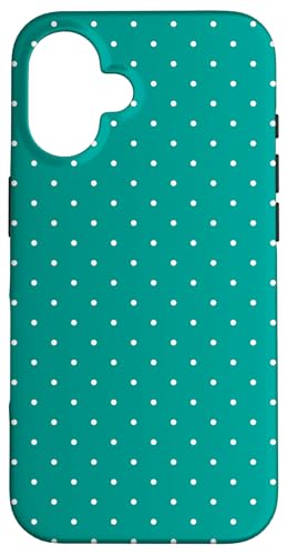 Hülle für iPhone 16 Boho Tiny Polka Dot Rockabilly Cute Blaugrün gepunktet von Cute Polka Dot Designs