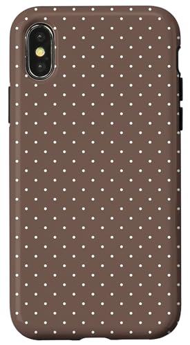 Hülle für iPhone X/XS Winzige Polka Dot Rockabilly Cute Coffee Brown Polkadot von Cute Polka Dot Designs