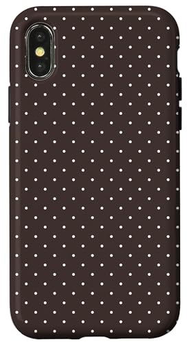 Hülle für iPhone X/XS Winzige Polka Dot Rockabilly Cute Mokka Braun Polkadot von Cute Polka Dot Designs